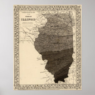 Climatological map, Illinois Poster