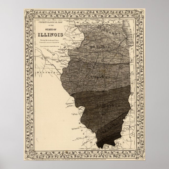 Climatological map, Illinois Poster (Front)