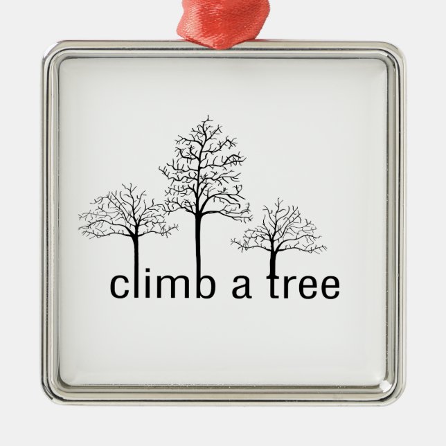 Climb a tree design metal tree decoration (Front)