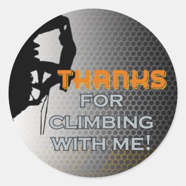 Climb Birthday Boy Matching Thank You Stickers (Front)
