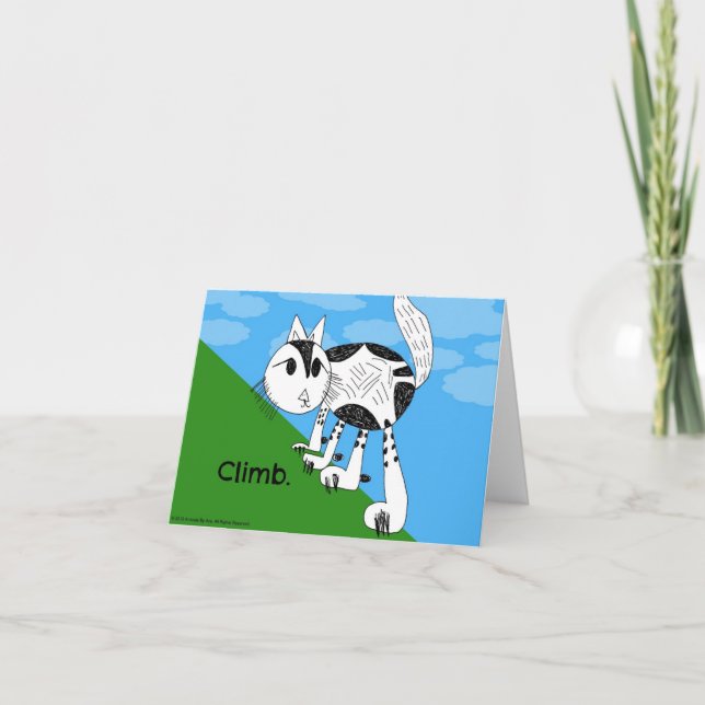 Climb! Cute Kitty Notecard (Front)