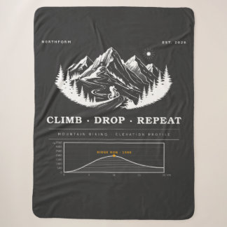 Climb Drop Repeat Mountain Bike Tee Sherpa Blanket