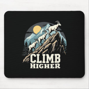 Climb Higher Mountain Goat Adventure Motivational  Mouse Mat