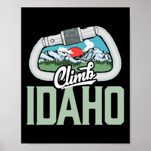 Climb Idaho - Retro Rock Climbing Vintage Carabine Poster