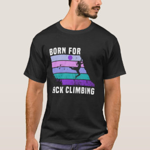 Climb Like a Girl Retro Sunset Rocks Born For Rock T-Shirt