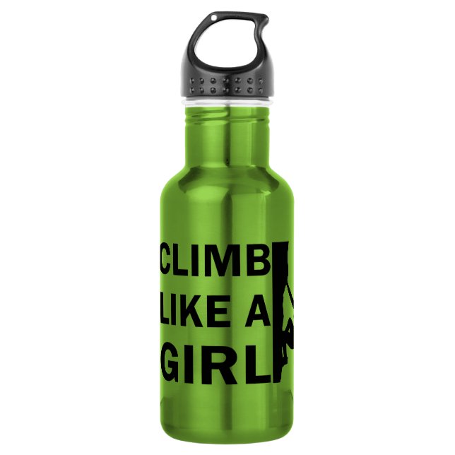 Climb like a girl rock climbing woman 532 ml water bottle (Front)