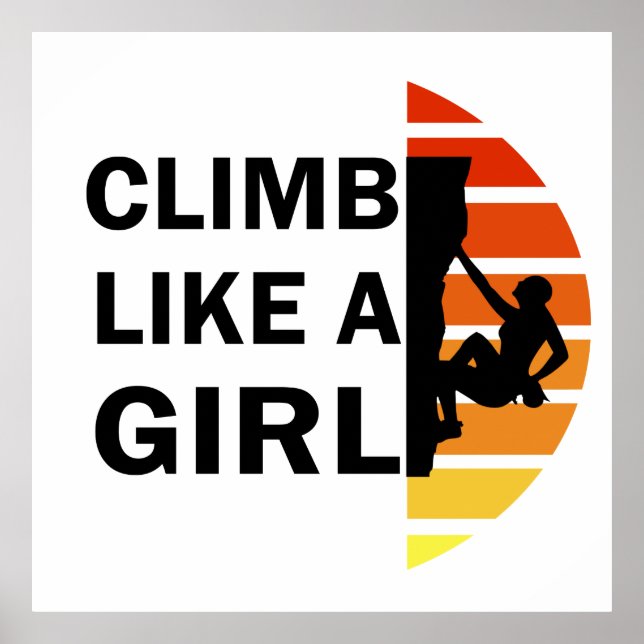 Climb like a girl vintage poster (Front)