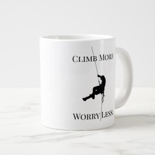 Climb More Worry Less Climbing Quote Large Coffee Mug