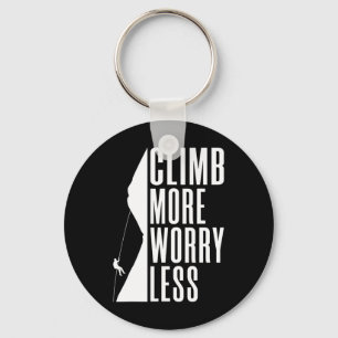 Climb More Worry Less Tree Rock Climber  Key Ring