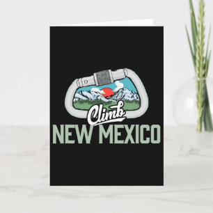 Climb New Mexico Retro Rock Climbing Vintage Carab Card