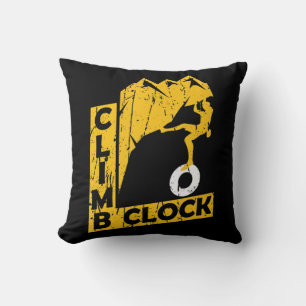 Climb O Clock Rock Climbing Mountains Mountaineer Cushion