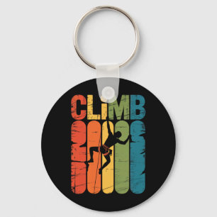 Climb Rock Climber Climbing Vintage Bouldering Ret Key Ring
