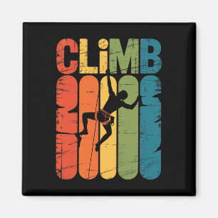 Climb Rock Climber Climbing Vintage Bouldering Ret Magnet