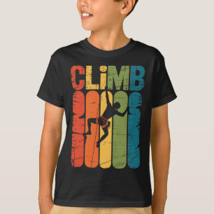 Climb Rock Climber Climbing Vintage Bouldering Ret T-Shirt