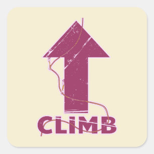 Climb rock climbing rope square sticker