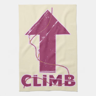 Climb rock climbing rope tea towel
