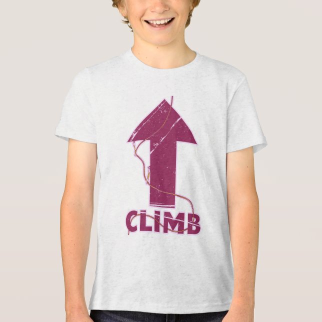 Climb rock climbing rope Tri-Blend shirt (Front)