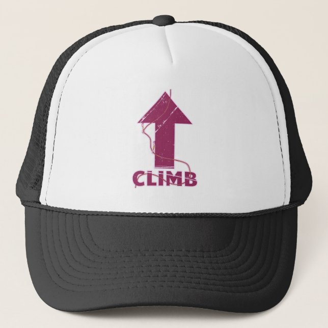 Climb rock climbing rope trucker hat (Front)