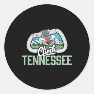 Climb Tennessee - Retro Rock Climbing Vintage Cara Classic Round Sticker