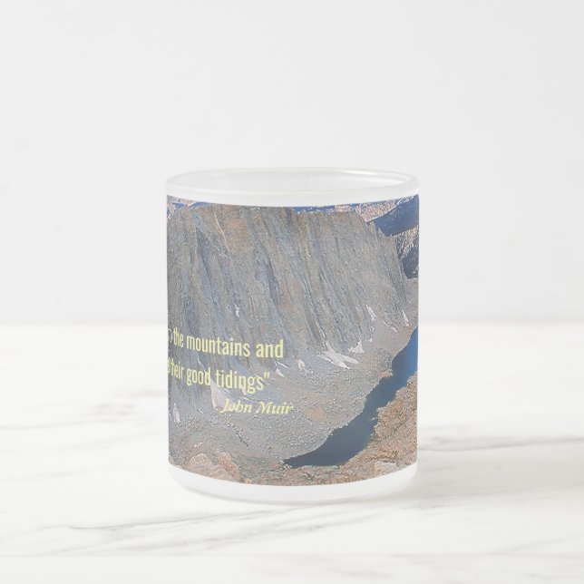 Climb the Mountains Frosted Glass Coffee Mug (Center)