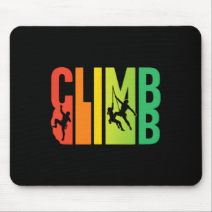 Climb - Vintage Mountain Rock Climber Design Mouse Mat
