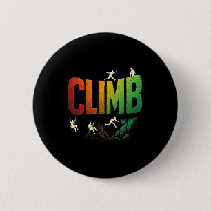 Climb - Vintage Rock Climbing Nature 6 Cm Round Badge