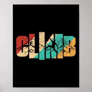 Climb Word Climbing For Men Climber Retro Vintage  Poster