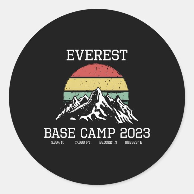 Climbed Base Camp Mount Everest 2023 South Hike Ne Classic Round Sticker (Front)
