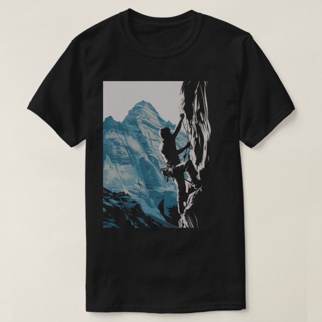 Climber and Rocks T-Shirt (Design Front)