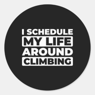 Climber Bouldering Climb Mountaineer Mountain Rock Classic Round Sticker