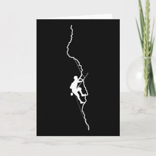 Climber Bouldering Rock Climbing Mountaineer Silho Card