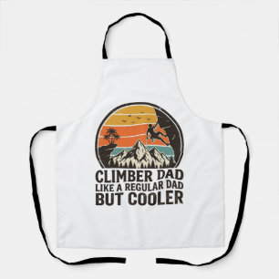 Climber Dad Vintage Sunset Funny T-Shirt Design_1 Apron