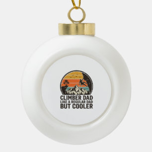 Climber Dad Vintage Sunset Funny T-Shirt Design_1 Ceramic Ball Christmas Ornament