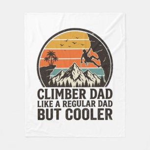 Climber Dad Vintage Sunset Funny T-Shirt Design_1 Fleece Blanket