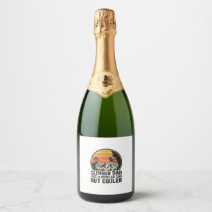 Climber Dad Vintage Sunset Funny T-Shirt Design_1 Sparkling Wine Label