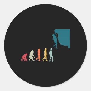 Climber Evolution Climbing Classic Round Sticker