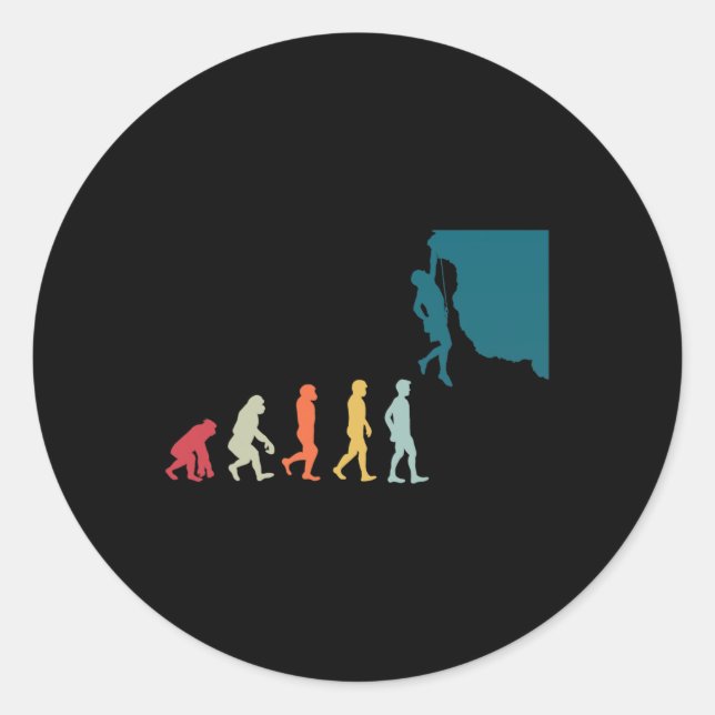 Climber Evolution Climbing  Classic Round Sticker (Front)