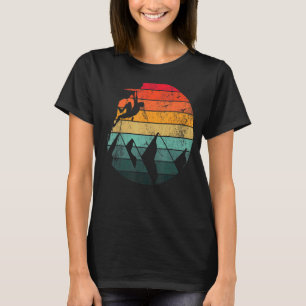 Climber Mountains Bouldering Vintage Sunset Sport T-Shirt