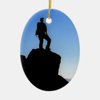Climber on Mt Kilimanjaro Ceramic Tree Decoration