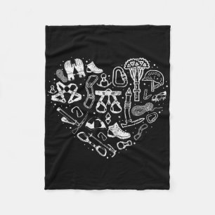 Climber Rock Climbing Equipment Girl Heart Carabin Fleece Blanket