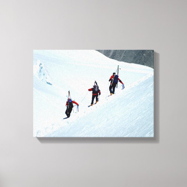 Climbers, Mont Blanc, France Canvas Print (Front)