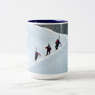Climbers, Mont Blanc, France Two-Tone Coffee Mug