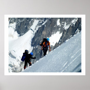 Climbers on Mont Blanc, France Poster