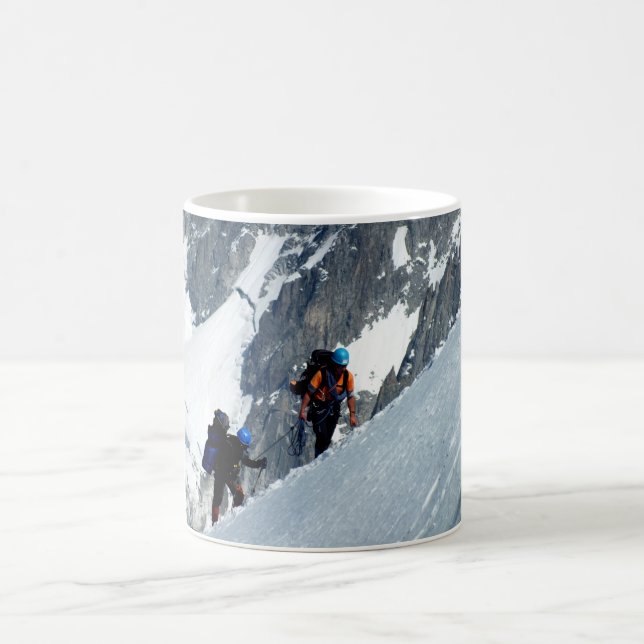 Climbers on Mont Blanc in France Coffee Mug (Center)