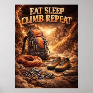 Climbing Adventure Gear Power Poster