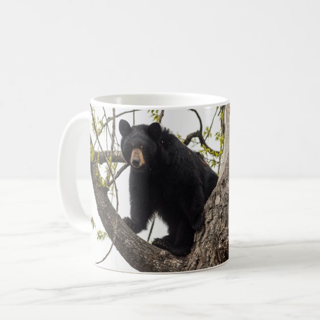 Climbing Black Bear Coffee Mug (Front Left)