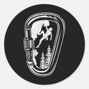 Climbing Boulder Mountains Carabiner Climbing Moun Classic Round Sticker
