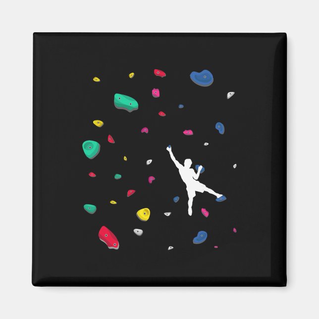 Climbing Boulder Wall Rock Climber Bouldering _2  Magnet (Front)