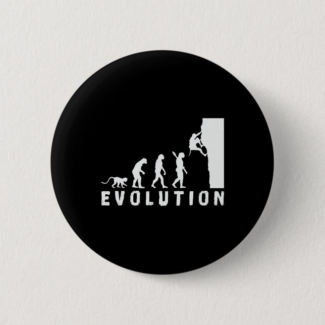 Climbing Bouldering Evolution  6 Cm Round Badge (Front)