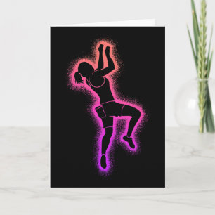 Climbing Bouldering Girls Women Rock Climber Card
